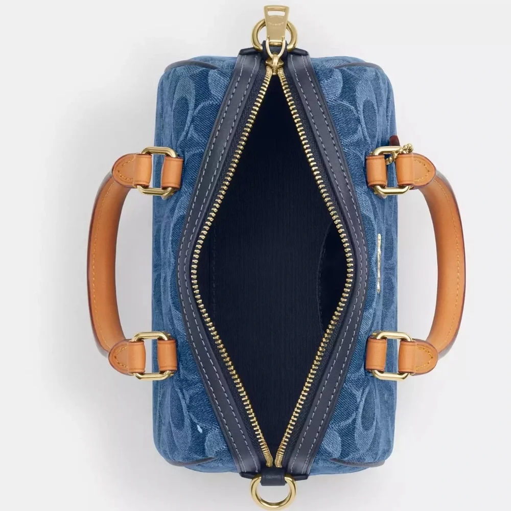 COACH Mini Rowan Crossbody Bag Signature Denim Logo Handbag CDQ36 NWT